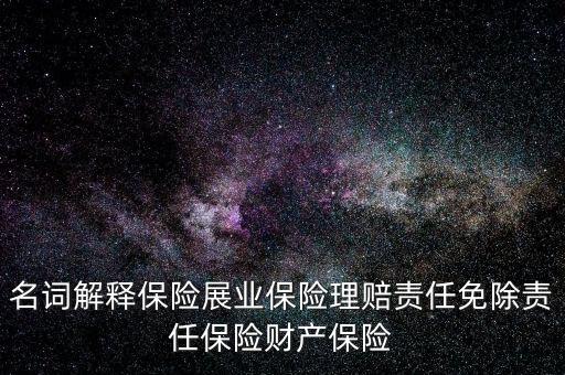 名詞解釋保險展業(yè)保險理賠責任免除責任保險財產(chǎn)保險