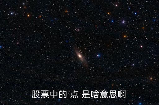 股票的點是什么意思，股票中的 點 是啥意思啊