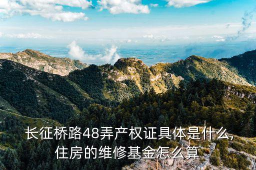 長征橋路48弄產權證具體是什么,住房的維修基金怎么算