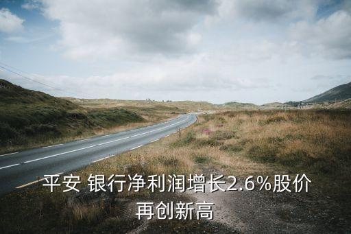  平安 銀行凈利潤增長2.6%股價(jià)再創(chuàng)新高