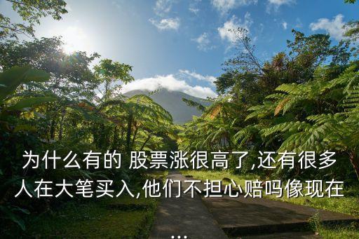 為什么有的 股票漲很高了,還有很多人在大筆買(mǎi)入,他們不擔(dān)心賠嗎像現(xiàn)在...