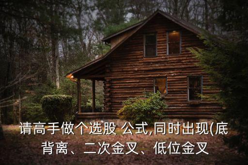 請高手做個選股 公式,同時出現(xiàn)(底 背離、二次金叉、低位金叉