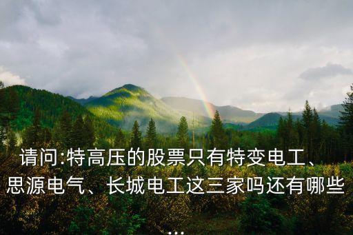 請問:特高壓的股票只有特變電工、 思源電氣、長城電工這三家嗎還有哪些...