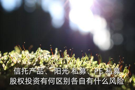 信托產(chǎn)品、 陽光 私募、PE 私募股權(quán)投資有何區(qū)別各自有什么風(fēng)險