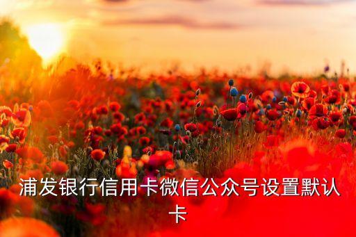  浦發(fā)銀行信用卡微信公眾號設置默認卡