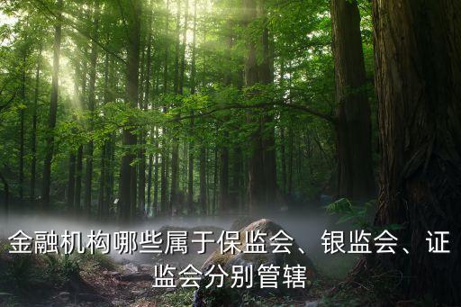 金融機(jī)構(gòu)哪些屬于保監(jiān)會(huì)、銀監(jiān)會(huì)、證監(jiān)會(huì)分別管轄