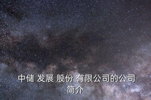 中儲(chǔ) 發(fā)展 股份 有限公司的公司簡介