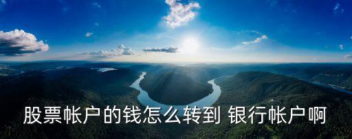 股票帳戶的錢怎么轉(zhuǎn)到 銀行帳戶啊