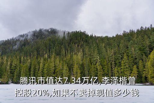  騰訊市值達(dá)7.34萬(wàn)億,李澤楷曾控股20%,如果不賣掉現(xiàn)值多少錢(qián)