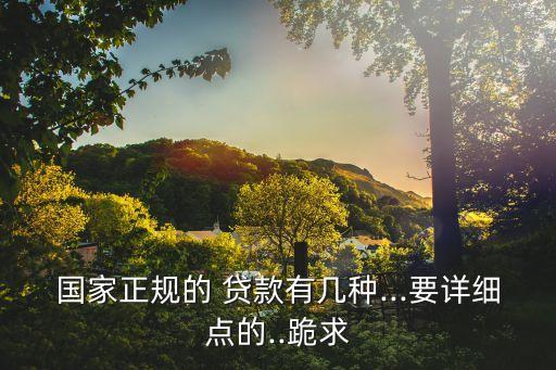 國家正規(guī)的 貸款有幾種...要詳細(xì)點的..跪求