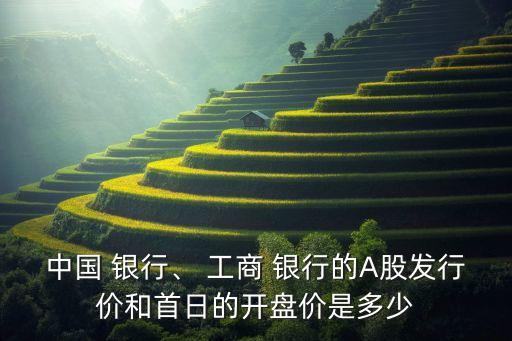 中國 銀行、 工商 銀行的A股發(fā)行價(jià)和首日的開盤價(jià)是多少