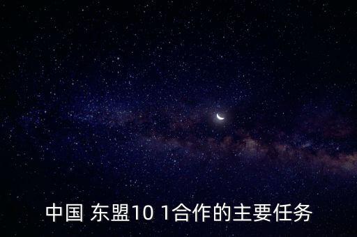 中國 東盟10 1合作的主要任務