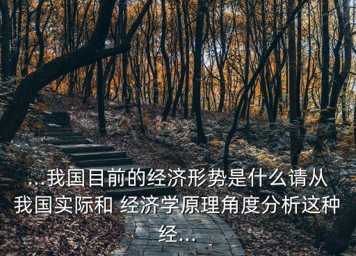 ...我國目前的經(jīng)濟(jì)形勢是什么請從我國實際和 經(jīng)濟(jì)學(xué)原理角度分析這種經(jīng)...