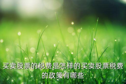 買(mǎi)賣(mài)股票的稅費(fèi)是怎樣的買(mǎi)賣(mài)股票稅費(fèi)的政策有哪些