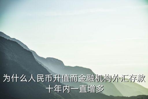 為什么人民幣升值而金融機構(gòu)外匯存款 十年內(nèi)一直增多