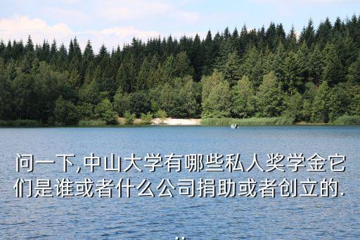 問一下,中山大學(xué)有哪些私人獎(jiǎng)學(xué)金它們是誰(shuí)或者什么公司捐助或者創(chuàng)立的...