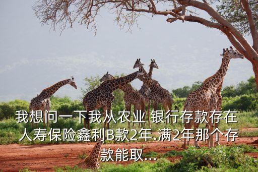 我想問一下我從農(nóng)業(yè) 銀行存款存在 人壽保險(xiǎn)鑫利B款2年.滿2年那個(gè)存款能取...