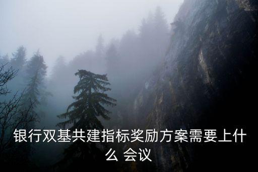  銀行雙基共建指標(biāo)獎(jiǎng)勵(lì)方案需要上什么 會(huì)議