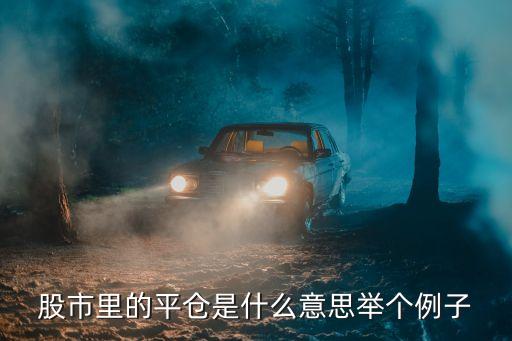 股市里的平倉(cāng)是什么意思舉個(gè)例子