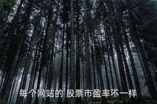 每個網站的 股票市盈率不一樣