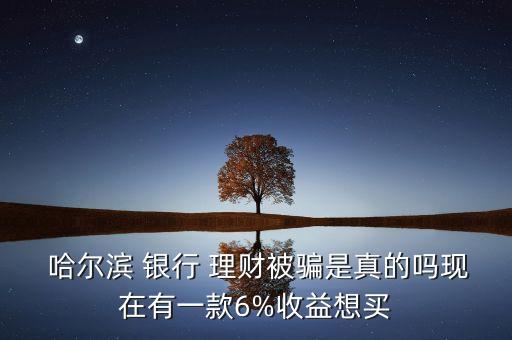  哈爾濱 銀行 理財被騙是真的嗎現(xiàn)在有一款6%收益想買