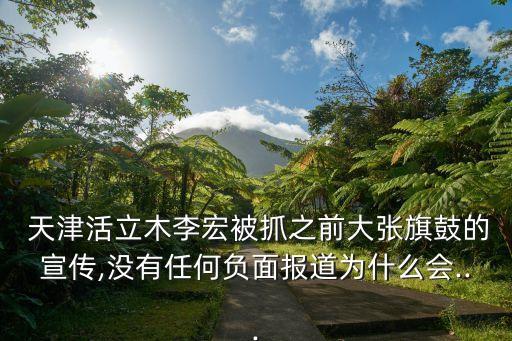  天津活立木李宏被抓之前大張旗鼓的宣傳,沒有任何負面報道為什么會...