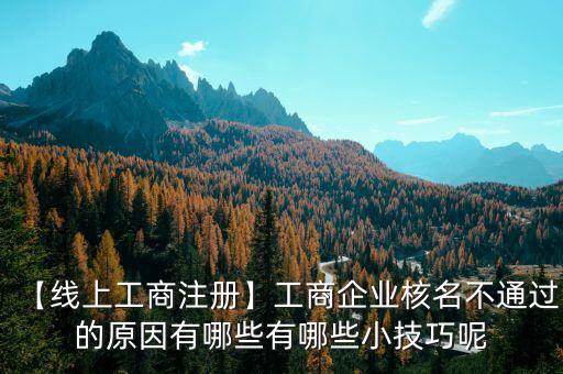 【線上工商注冊(cè)】工商企業(yè)核名不通過(guò)的原因有哪些有哪些小技巧呢