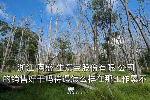 浙江 網(wǎng)盛 生意寶股份有限 公司的銷(xiāo)售好干嗎待遇怎么樣在那工作累不累...