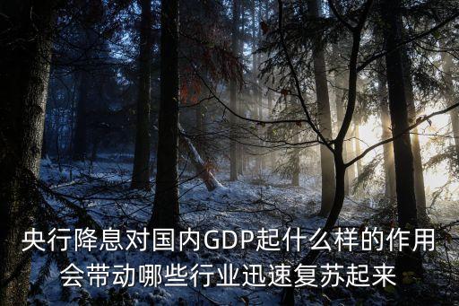 央行降息對(duì)國(guó)內(nèi)GDP起什么樣的作用會(huì)帶動(dòng)哪些行業(yè)迅速?gòu)?fù)蘇起來(lái)