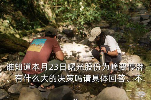 誰知道本月23日曙光股份為啥要停牌、有什么大的決策嗎請(qǐng)具體回答、不...