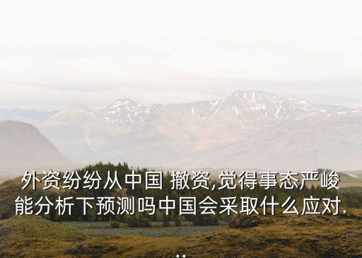 外資紛紛從中國(guó) 撤資,覺(jué)得事態(tài)嚴(yán)峻能分析下預(yù)測(cè)嗎中國(guó)會(huì)采取什么應(yīng)對(duì)...