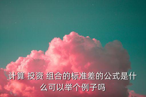 投資組合的相關(guān)系數(shù)怎么算,如果相關(guān)系數(shù)為 1,則投資組合的標準差
