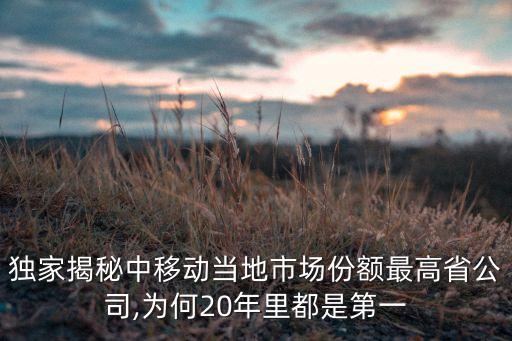 獨家揭秘中移動當地市場份額最高省公司,為何20年里都是第一