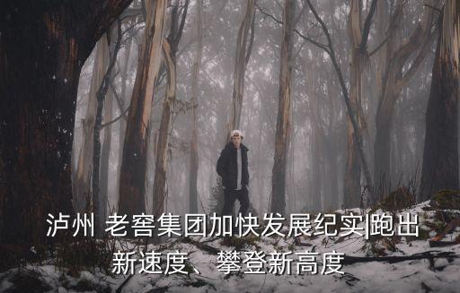  瀘州 老窖集團加快發(fā)展紀(jì)實|跑出新速度、攀登新高度