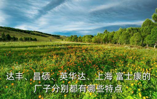 達(dá)豐、昌碩、英華達(dá)、上海 富士康的廠子分別都有哪些特點(diǎn)
