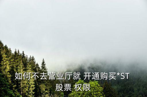 買st股票需要開通權限嗎,股票需要開通什么