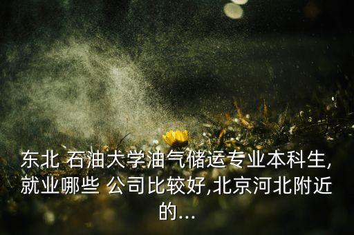 東北 石油大學(xué)油氣儲(chǔ)運(yùn)專(zhuān)業(yè)本科生,就業(yè)哪些 公司比較好,北京河北附近的...