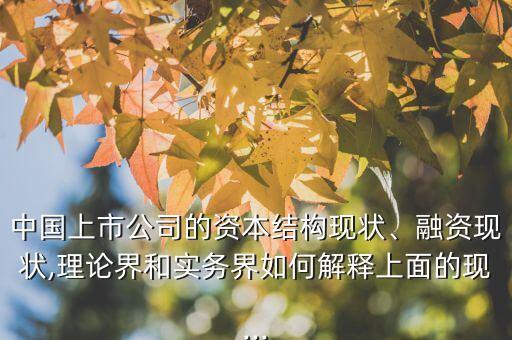 中國(guó)上市公司的資本結(jié)構(gòu)現(xiàn)狀、融資現(xiàn)狀,理論界和實(shí)務(wù)界如何解釋上面的現(xiàn)...