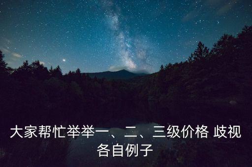 大家?guī)兔εe舉一、二、三級價格 歧視各自例子