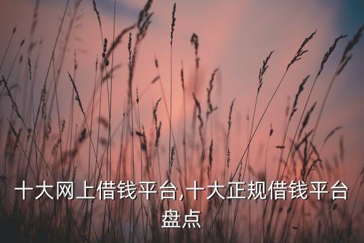十大網(wǎng)上借錢平臺(tái),十大正規(guī)借錢平臺(tái)盤(pán)點(diǎn)