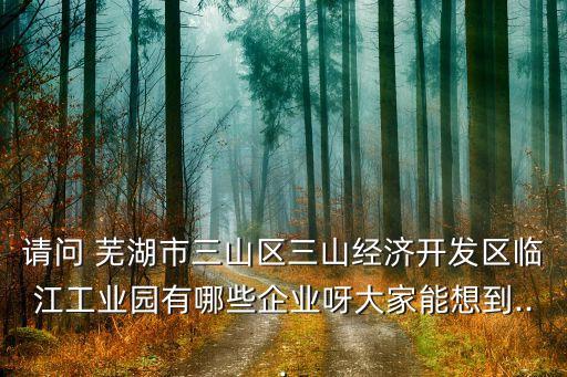 請(qǐng)問 蕪湖市三山區(qū)三山經(jīng)濟(jì)開發(fā)區(qū)臨江工業(yè)園有哪些企業(yè)呀大家能想到...