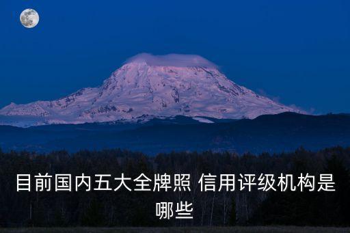 目前國內(nèi)五大全牌照 信用評(píng)級(jí)機(jī)構(gòu)是哪些