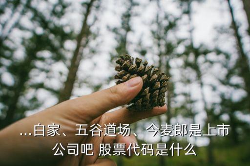...白家、五谷道場(chǎng)、今麥郎是上市公司吧 股票代碼是什么