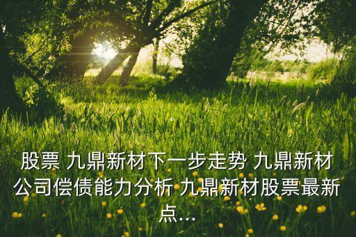 股票 九鼎新材下一步走勢 九鼎新材公司償債能力分析 九鼎新材股票最新點(diǎn)...