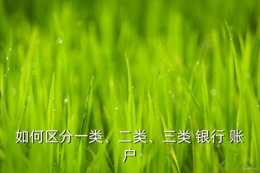 如何區(qū)分一類、二類、三類 銀行 賬戶