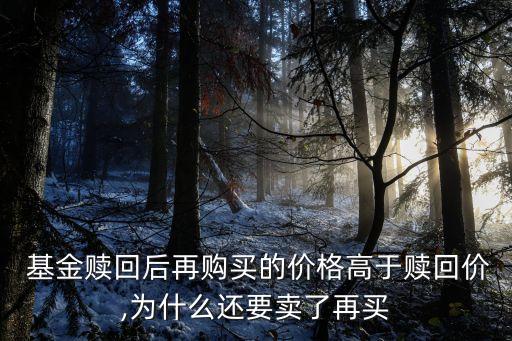  基金贖回后再購(gòu)買的價(jià)格高于贖回價(jià),為什么還要賣了再買