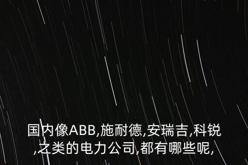 國(guó)內(nèi)像ABB,施耐德,安瑞吉,科銳,之類(lèi)的電力公司,都有哪些呢,