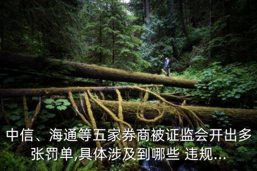 中信、海通等五家券商被證監(jiān)會(huì)開(kāi)出多張罰單,具體涉及到哪些 違規(guī)...