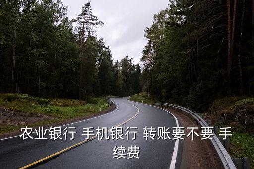 農(nóng)業(yè)銀行 手機(jī)銀行 轉(zhuǎn)賬要不要 手續(xù)費