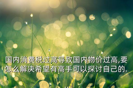 國內(nèi)消費稅過高導(dǎo)致國內(nèi)物價過高,要怎么解決希望有高手可以探討自己的...